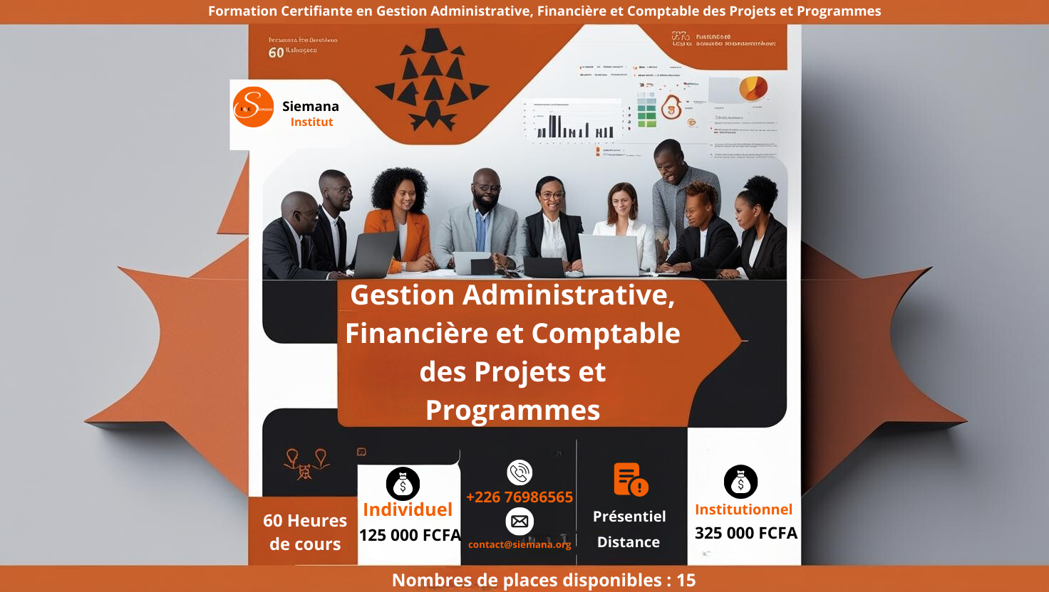 Formation Gestion Administrative Financière Comptable Projets 2025 Burkina Faso Siemana Institut